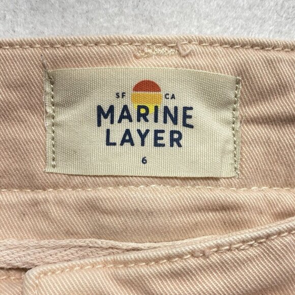 MARINE LAYER Women Wide Leg Pants Sz 6 Peach High Waist Cropped Jeans 30-2 - Picture 7 of 15